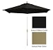 9' Push Button Tilt Patio Market Umbrella - Champagne: Black