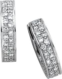 14K White Gold 1.33 ctw Diamond Hinged Earrings