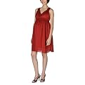 Moody Mama Maternity V-Neck Dress with Smocking - Red