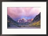 Maroon Bells Snowmass Wilderness at Dawn, Colorado, USA Framed Photographic Poster Print by Rob Tilley, 21x17