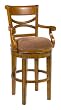 Amalfi Barstool in Distressed Portofino Wood & Fabric w/ Return Swivel (22" x 24" x 46" H)
