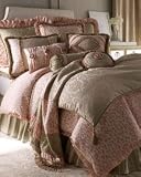Dian Austin Couture Home Posh Panther Bed Linens Square Fringed Pillow w Diamond Center
