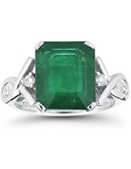 Emerald & Diamond Cocktail Ring 18K Gold