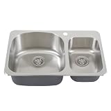 Ticor Overmount 18-gauge Stainless Steel Double Bowl Kitchen Sink