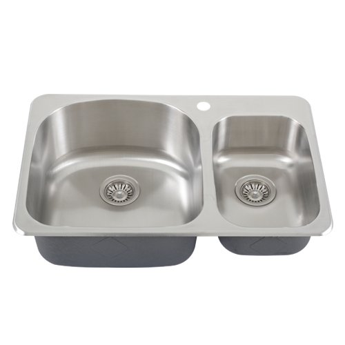 Ticor Overmount 18-gauge Stainless Steel Double Bowl Kitchen Sink
