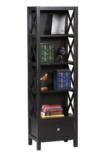 Linon Anna Collection Tall Narrow 5-Shelf Bookcase