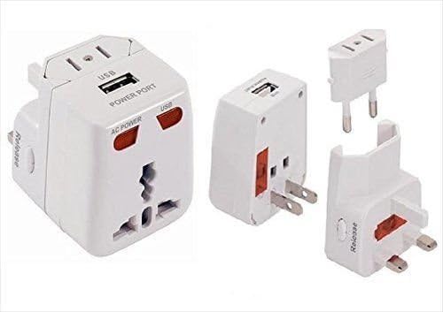 PowerXcel US-EU Europe &amp; Universal AC Power Plug World Travel Adapter Converter