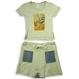 Miss Vintage - Girls Short Sleeve Skirt Set, Mint