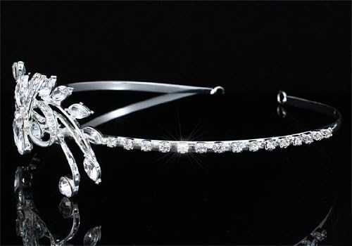 Bridal Wedding Side Headpiece Flower Tiara use Swarovski Crystal