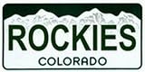 Colorado State Background License Plates - Rockies Plate Tag Tags auto vehicle car front