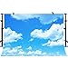 PHMOJEN 10x7ft Blue Sky White Clouds Backdrop Natural Scenery Photography Background Photo Studio Photography YouTube Twitter Backdrop Props PH002