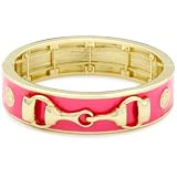Anne Klein Gold-Tone Plated Coral Colored Enam