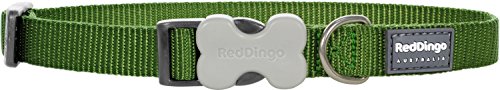Red Dingo Classic Dog Collar, Small, Green