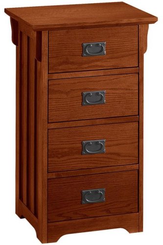Craftsman Nightstand 4 Drawer Dark Oak