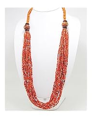 Orange Seed Bead Necklace