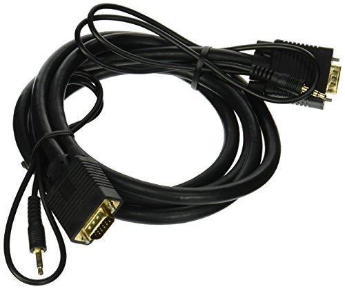Monoprice 100557 6-Feet Super VGA HD15 M/M Cable with Stereo Audio and Triple Shielding, Gold Plated
