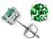 1.60 cttw Genuine Round Created Emerald Screw Back Earring Stud - 14kt White Gold