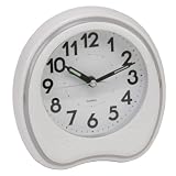 White Oval Alarm Clock with Silent Sweep No Ticking Feature plus Snooze & Light