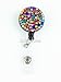 Multi - Colors Rhinestone Badge Reel Retractable ID Badge Holder (Rainbow)