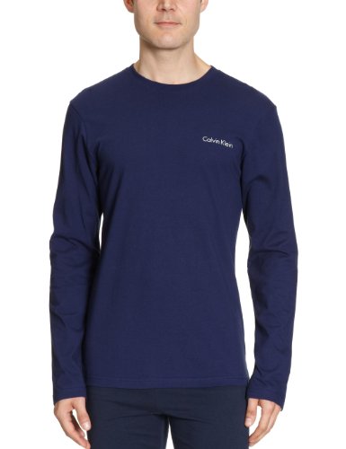 Calvin Klein underwear Herren Unterhemd M9554E / Long Sleeve Logo T\'S, Gr. 5 (M), Blau (P Preisvergleich