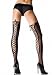 Lycra Mech Thigh High Nylon Stocking with Metal Hook Satin Ribbon Lace Up Back