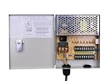 VideoSecu 12V DC 9 Channel Output Distributed Power Supply Box for Security Cameras Home Surveillance System with lock C51