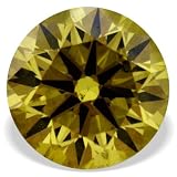 0.19 Carat Canary Yellow Color Round Real Diamond