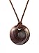 Necklace - N431 - Round Murano Style Glass ~ Brown, Silver, Copper and Mauve hung on Triple Strand Twisted Brown Satin / Silk Cord + 2 Extension Chain
