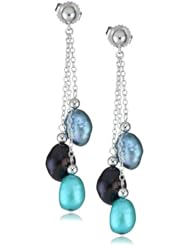 Honora "Peacock" Freshwater Cultured Pearl Three Tier Dangle Earrings