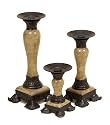 Contemporary Marble & Metal Look Candle Holder Set