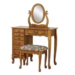 Powell Nostalgic Oak Armoire Vanity