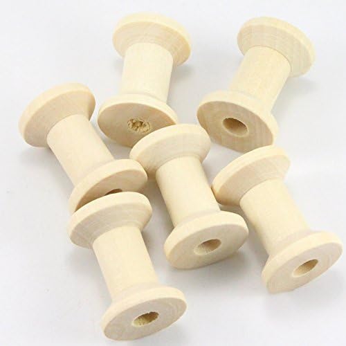 Natural Color Wooden Bobine Classic Style DIY Tool Wood Roll Spool (30x20mm 3pcs)