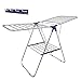 SONGMICS Stainless Steel Clothes Drying, Bonus Sock Clips, Foldable for Easy Storage, Gullwing Space-Saving Laundry Rack, ULLR52BU, Silver