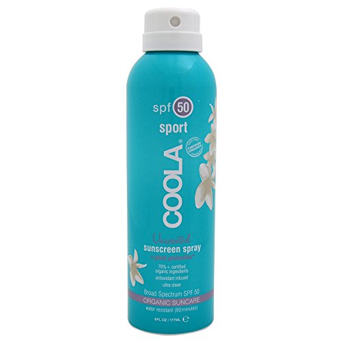 COOLA Organic Suncare, Eco-Lux Sport Sunscreen Spray, Unscented, SPF 50, 6 fl. Ounce