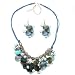 Jewelry : Blue Genuine Mother of Pearl Necklace and Earrings Set