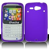 Purple Soft Silicon Skin Case Cover for HTC ChaCha Status
