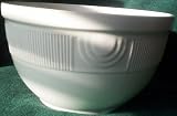 Vintage Hall Pottery Art Deco Batter Bowl White Relief Ribbed