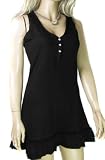 Ladies Black Sleeveless Tiered Long Vest Top with Diamante Buttons in Womens Size 8 1- 18