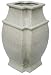 Crackle finshed ceramic double body vase, hand glazed, off white