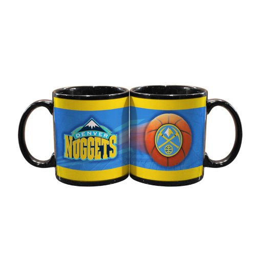 NBA Denver Nuggets 11-Ounce Black Sportsball Mug (2 Pack)