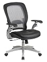 Air Grid Back Leather Chair With Platinum Base