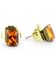 Sorrelli "Tropical" Petite Emerald Cut Crystal Gold-Tone Earrings