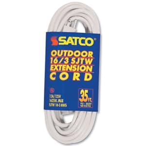 Satco White Extension Cord 35 ft Indoor/Outdoor 93-5027