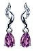 9CT White Gold Teardrop Amethyst and Diamond Fancy Drop Earrings