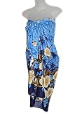 HAWAIIAN TROPICAL BREEZES & PALM TREES FULL SARONG-BLUE