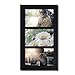 Adeco 3 Openings Decorative Black Wood Wall hanging Picture Photo Frame - Made to Display Three 4x6 Photos