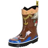 Kidorable Toddler/Little Kid Pirate Rain Boot,Brown,12 M US Little Kid