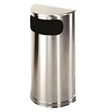 Designer Line Metallic 9 gallon Stainless Steel Half Round Satin Stainless Steel Waste Receptacle SO8SSS