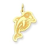 14K Miami Dolphins Large Dolphin Charm