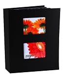 Capri Photo Album, Holds 200 4-Inch by 6-Inch Photos, Black